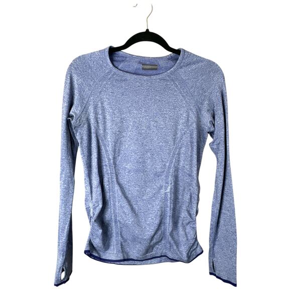 Athleta 'Fast Track' Heather Blue Long Sleeve Athletic Workout Shirt Size Small - Picture 1 of 8